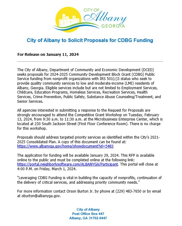 City of Albany press release Solicit